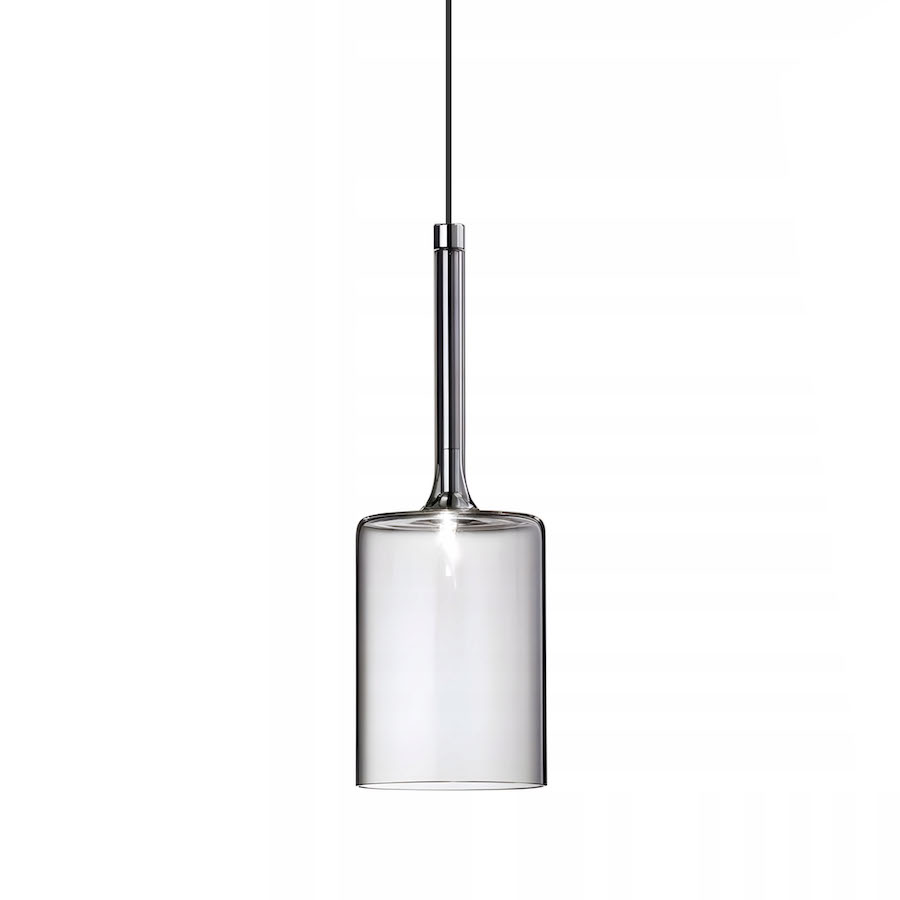 Sklenená závesná lampa so šedým sklom, 10cm priemer