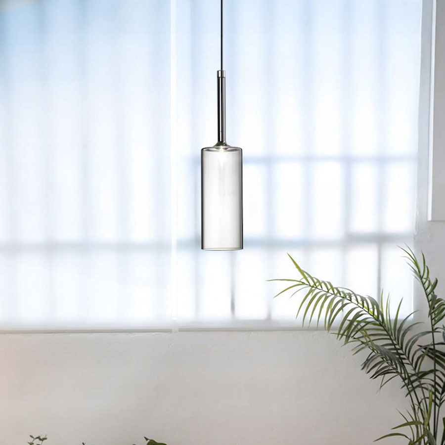 Sklenená závesná lampa so šedým sklom, 8cm priemer – Obrázok 3