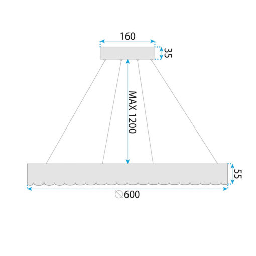 LED závesná lampa Gold Glamour 60cm - Image 6