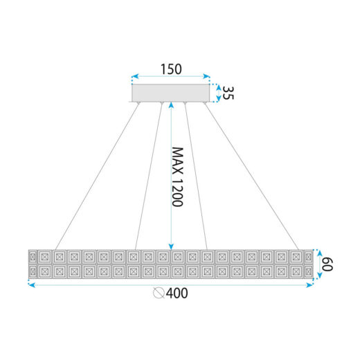 LED luster do obývačky 40cm, chrómová farba - Image 4