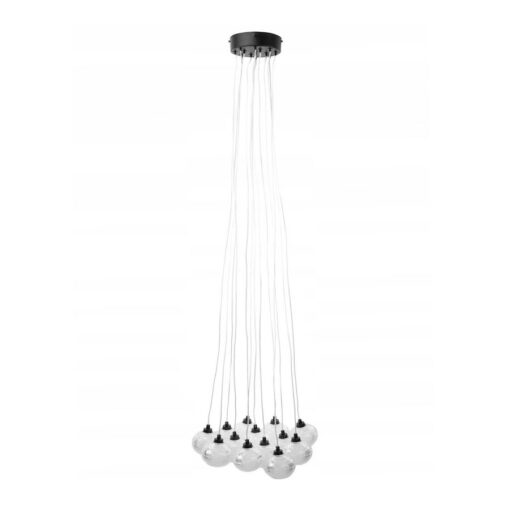 Závesný luster Black Balls, 13pätíc