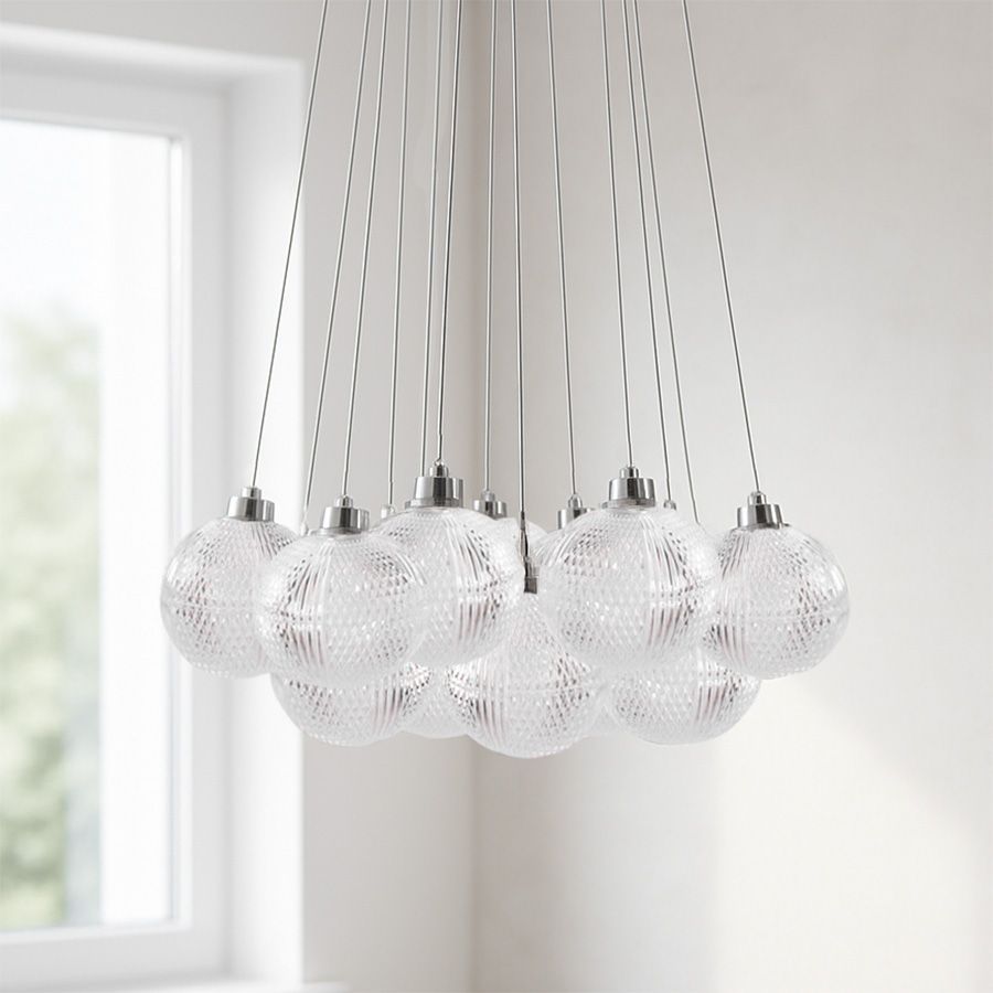 Závesný luster Chrome Balls, 13pätíc – Obrázok 3