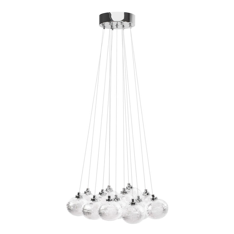 Závesný luster Chrome Balls, 13pätíc
