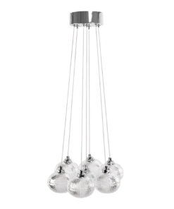 Závesný luster Chrome Balls, 7pätíc