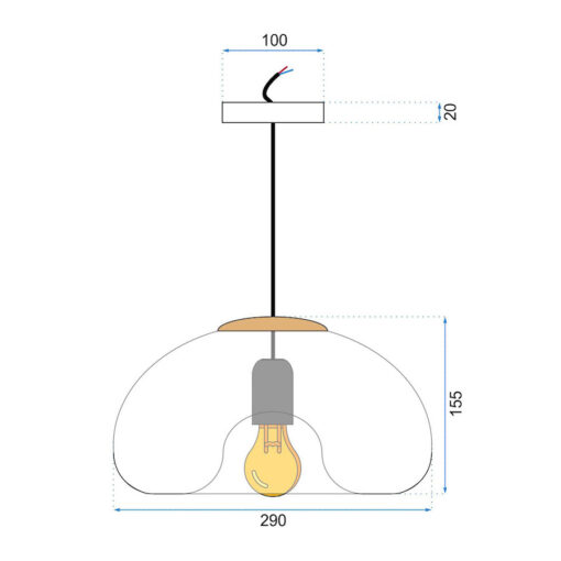 Zrkadlová sklenená závesná lampa v striebornej farbe - Image 4