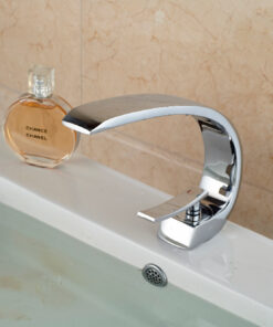 Alternative view of Moderná chrómová batéria s dlhým hrdlom na umývadlo