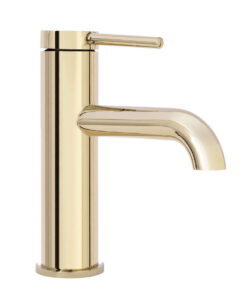 Alternative view of Umývadlová malá elegantná batéria v zlatej farbe