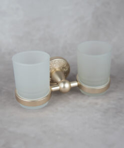 Alternative view of Retro sada 2x záchodovej kefy, 2x držiaka na toaletný papier + držiaka s dvomi pohármi, Champagne