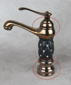 Alternative view of Luxusná vodovodná batéria s drobnými kryštálikmi v čierno-medenej farbe – 2.AKOSŤ – Kozmetická vada