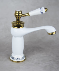 Umývadlová biela batéria s kvetinovým vzorom – 2.AKOSŤ – Kozmetická vada