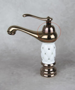 Alternative view of Luxusná vodovodná batéria s drobnými kryštálikmi v bielo-medenej farbe – 2.AKOSŤ – Kozmetická vada