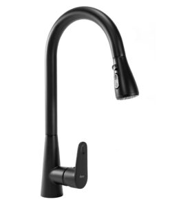 Drezová batéria s vyťahovacou spŕškou v matnej čiernej farbe