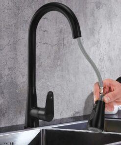 Alternative view of Drezová batéria s vyťahovacou spŕškou v matnej čiernej farbe