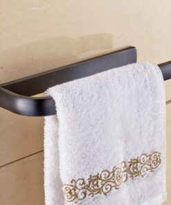 Držiak na uteráky do kúpeľne v čiernej farbe