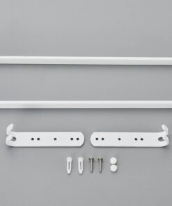 Alternative view of Elegantný dvojitý držiak na uteráky s bielym povrchom