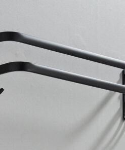 Alternative view of Elegantný dvojitý držiak na uteráky s čiernym povrchom