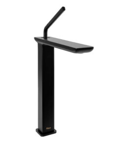 Kúpeľňová vysoká batéria s páčkovým madlom v čiernej farbe