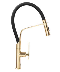 Alternative view of Kuchynská batéria s ohnutým výtokom v zlatej farbe