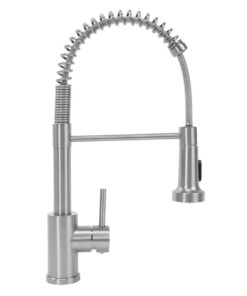 Alternative view of Kuchynská vodovodná batéria s vyťahovacou spŕškou v brúsenej oceľovej farbe