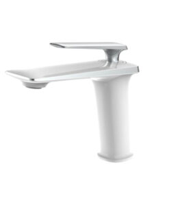 Alternative view of Moderná umývadlová batéria v bielo - chrómovom prevedení