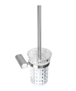 Elegantný držiak na WC kefu v brúsenej niklovej farbe