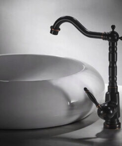 Alternative view of Vysoká umývadlová retro batéria v čiernom antickom prevedení