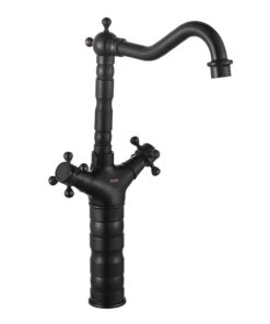 Retro umývadlová vodovodná batéria v čiernom prevedení