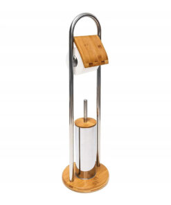 Stojan pre toaletný papier a kefu z bambusového dreva