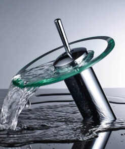 Alternative view of Štýlová umývadlová batéria zo skla a chrómového tela