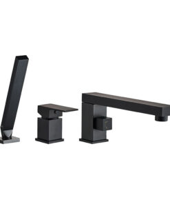 Trojdielna moderná vaňová batéria v čiernej farbe