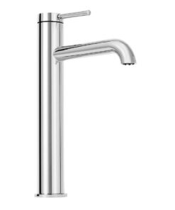 Umývadlová vysoká elegantná batéria v chrómovej farbe