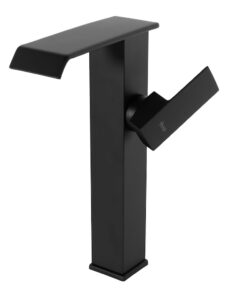 Alternative view of Vysoká vodopádová umývadlová batéria v čiernej farbe