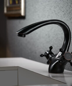 Alternative view of Umývadlová retro batéria v čiernom antickom prevedení