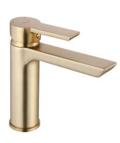 Nízka umývadlová batéria, brúsená zlatá farba