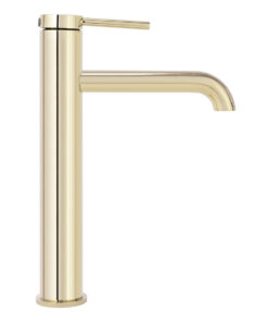 Alternative view of Umývadlová vysoká elegantná batéria v zlatej farbe