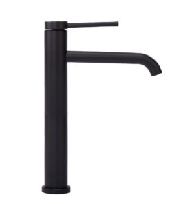 Alternative view of Umývadlová vysoká batéria s mierne ohnutým výtokom v čiernej farbe