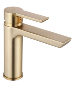 Alternative view of Nízka umývadlová batéria, brúsená zlatá farba