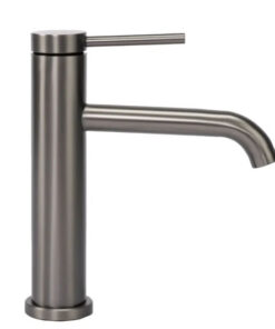 Alternative view of Umývadlová nízka batéria s mierne ohnutým výtokom v titánovej farbe