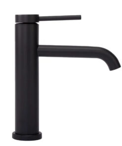 Alternative view of Umývadlová nízka batéria s mierne ohnutým výtokom v čiernej farbe