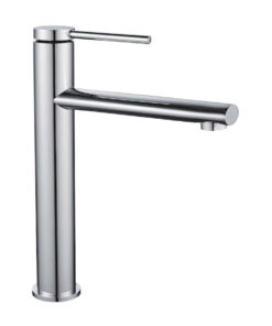 Vysoká umývadlová batéria v chrómovej farbe