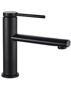 Nízka umývadlová batéria v matnej čiernej farbe