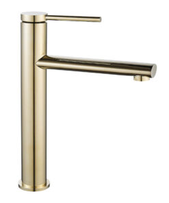 Vysoká umývadlová batéria v zlatej farbe