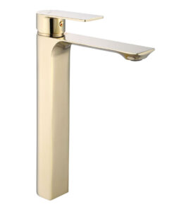 Umývadlová elegantná vysoká batéria v zlatej farbe