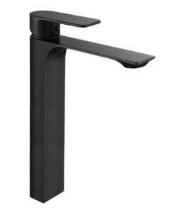 Umývadlová elegantná vysoká batéria v matnej čiernej farbe