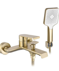 Vaňová vodovodná batéria v brúsenej zlatej farbe