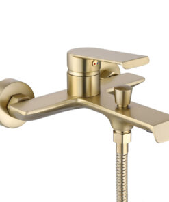 Alternative view of Vaňová vodovodná batéria v brúsenej zlatej farbe