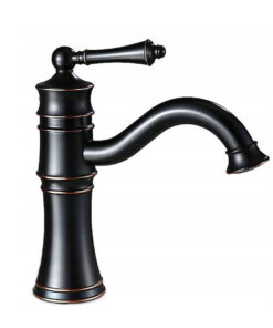 Vintage nízka umývadlová batéria v čiernom antickom prevedení