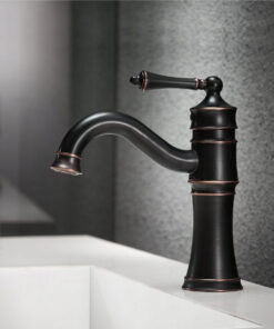 Alternative view of Vintage nízka umývadlová batéria v čiernom antickom prevedení