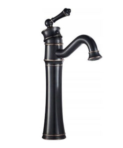 Vintage vysoká umývadlová batéria v čiernom antickom prevedení