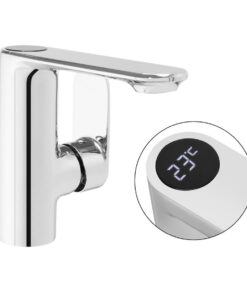 Vodovodná batéria s LCD displejom ukazovateľom teploty vody, chrómová farba